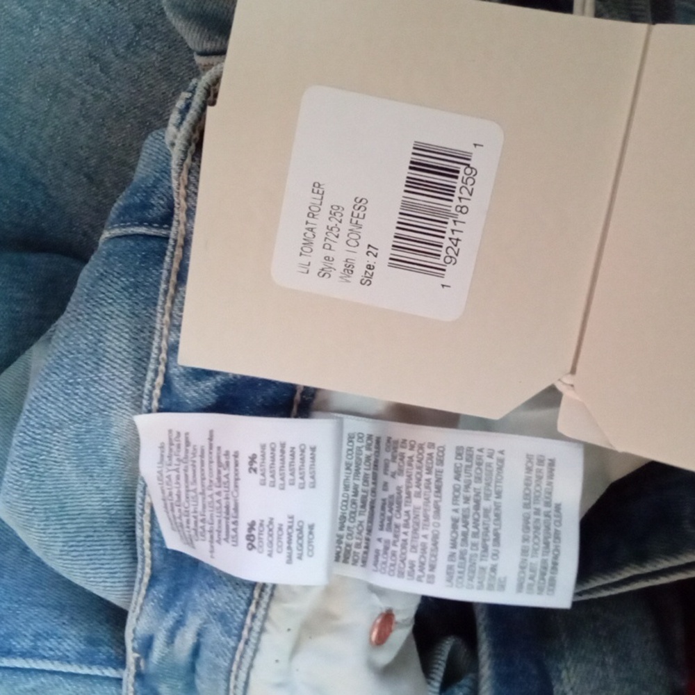 NWT Mother Denim The Tomcat Roller Jean 27 Petite Lil I Confess Jeans Wide Leg - Picture 15 of 16